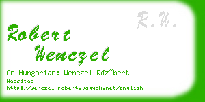 robert wenczel business card